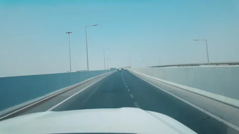 On the way to Zekreet from Doha, Qatar Stock-Footage 327548230