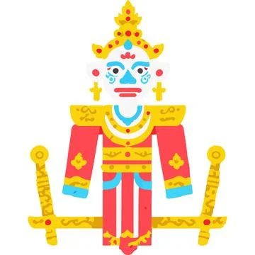 Wayang Act Puppet Art Tradition Festival Stock Illustration