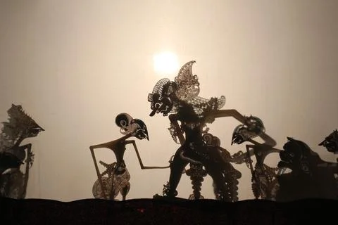 Wayang kulit, a traditional art from Java Indonesia Foto stock