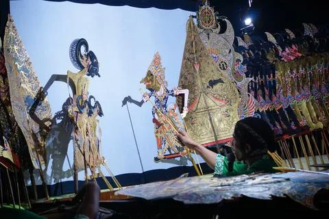 Wayang kulit, a traditional art from Java Indonesia Foto stock