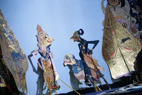 Wayang kulit, a traditional art from Java Indonesia Foto stock