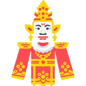 Wayang Shadow Puppet Characters Tradition Handcrafted Stock-Illustration