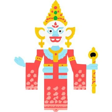 Wayang Shadow Puppet Mythology Representation Performance Stock Illustration