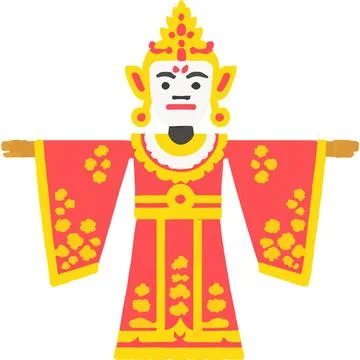 Wayang Shadow Puppet National-identity Culture Performance Stock Illustration