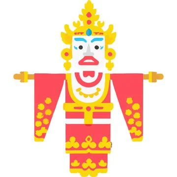 Wayang Visual Puppet Mythology Tradition Performance Stock Illustration