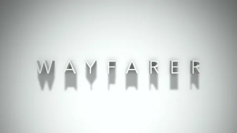 Wayfarer 3D title animation with shadows on a white background Stock Footage 259393274
