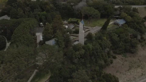 Wayfarer’s Chapel Push Forward 4K Drone Rancho Palos Verdes Stock Footage 275875185
