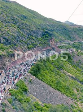 Wayfarers during Sant Dnyaneshwar Palakhi, Pune, Maharashtra, In Stock Photos