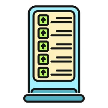 Wayfinding directory list showing upward navigation arrows Illustrazione stock