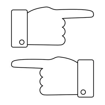 Wayfinding. Hand pointing the direction. Outline. Vector. Stock Illustration