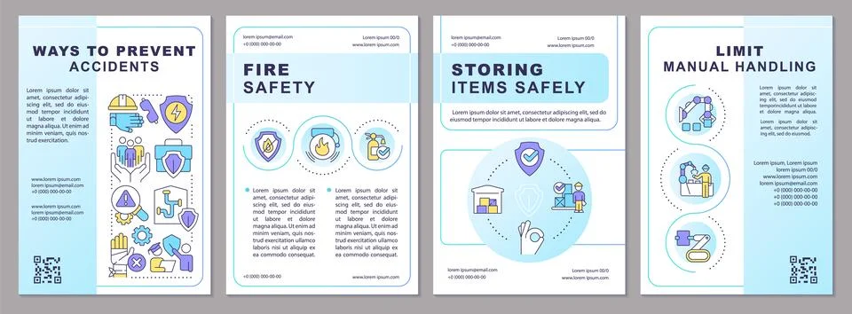 Ways to avoid accidents brochure template Stock Illustration