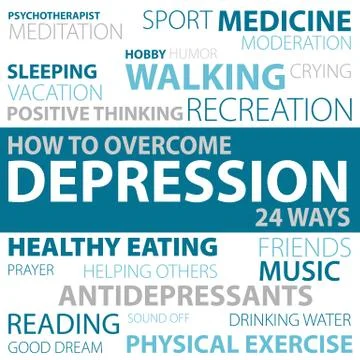 Ways how to overcome depression Stock Illustration