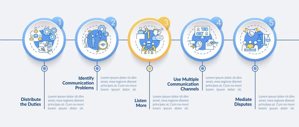 Ways to improve teamwork circle infographic template 스톡 일러스트
