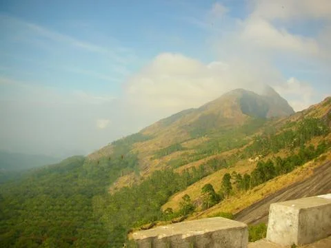 A wayside mountain scenery Stock Photos