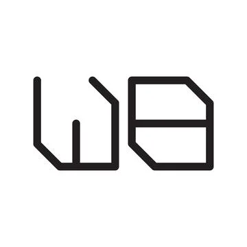 Wb initial letter vector logo icon 스톡 일러스트