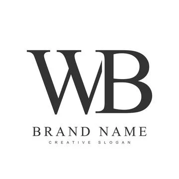 WB trendy logotype template. Initial letter w and b classic font style. Cre.. Stock Illustration