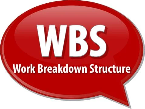 WBS acronym word speech bubble illustration Stock Illustration