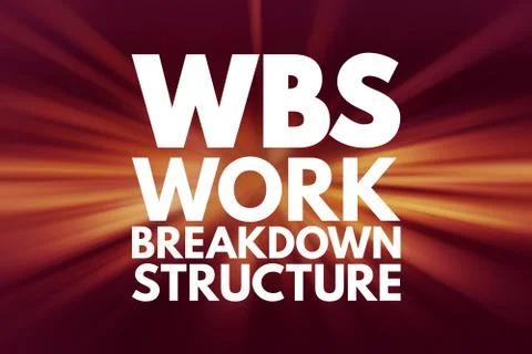 WBS - Work Breakdown Structure acronym, business concept background Stock Illustration