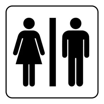 Wc black sign Stock Illustration
