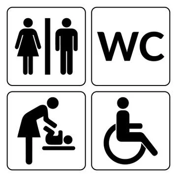Wc icons set Stock Illustration