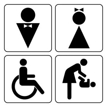 Wc icons set Stock Illustration