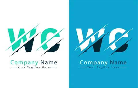 WC Letter Logo Vector Design Template Elements Illustrazione stock