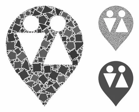 WC map marker Composition Icon of Abrupt Elements Stock Illustration