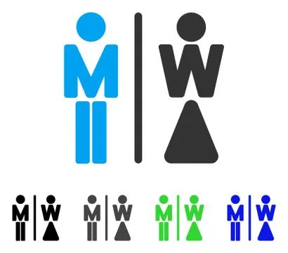 WC Persons Flat Icon Stock Illustration