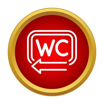 Wc restroom direction sign indicating left Stock Illustration