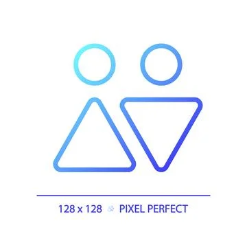 WC sign pixel perfect gradient linear vector icon Ilustração Stock