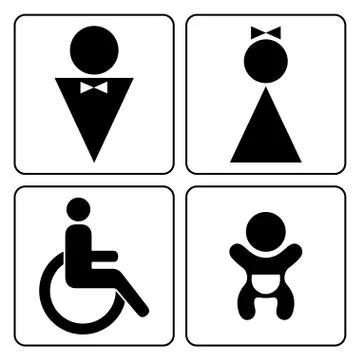 WC signs set Stock Illustration