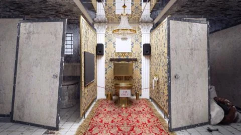 WC VIP only interior concept background 3d illustration Stock Illustration