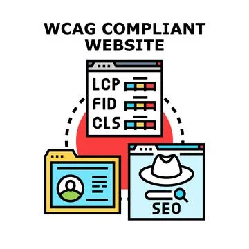 Wcag compliant web development and optimization strategy Stock Illustration