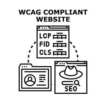 Wcag compliant web development and optimization strategy Stock Illustration