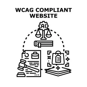 Wcag compliant website development concept designing digital accessibility Stockillustratie
