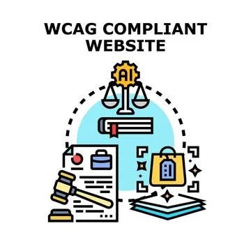 Wcag compliant website development concept designing digital accessibility Stock Illustration