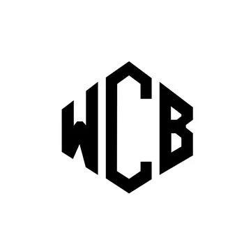 WCB letter logo design with polygon shape. WCB polygon and cube shape logo .. Stock Illustration