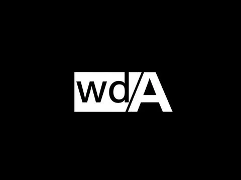 WDA Logo and Graphics design vector art, Icons isolated on black background Illustrazione stock