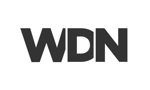 WDN logo design template with strong and modern bold text. Initial based ve.. 库存插图