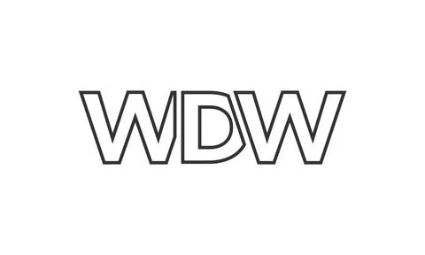 WDW logo design template with strong and modern bold text. Initial based ve.. 库存插图