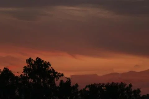 We all live under the same red sky Stock Photos