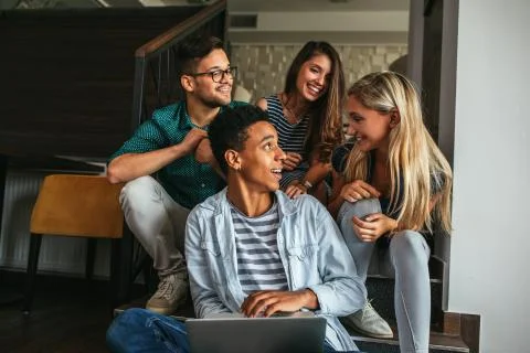 We all share the same interests online Stock Photos