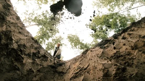 We are Buried Concept Diggers Works Slow Motion Shot Vídeos de archivo 113074712
