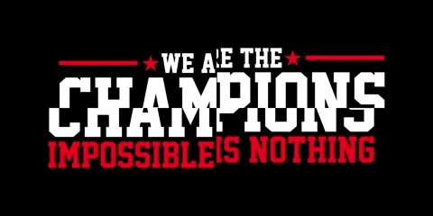 We are the champion impossible is nothing modern stylish motivational loop text Stock Footage 287618105