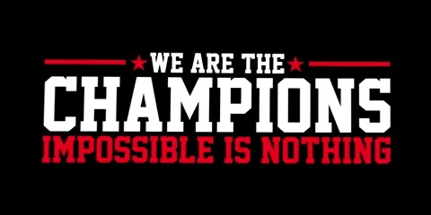 We are the champion impossible is nothing modern, stylish motivational loop text Stock Footage 287618582