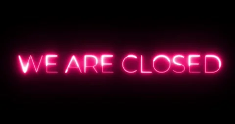 We are closed neon text animation Stock Footage 287401764