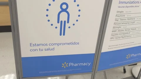 We Are Committed to Your Care - Walmart Pharmacy Signage Video stock 142174874