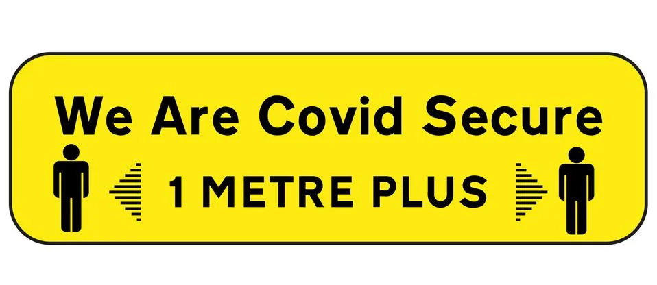 We are covid secure vector sign on a white background Stock Illustration