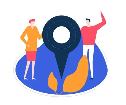 We are here - flat design style colorful illustration Illustrazione stock