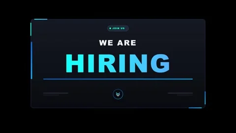 We are hiring animated motion job recruitment banner for digital media job .. Stock Footage 344851877